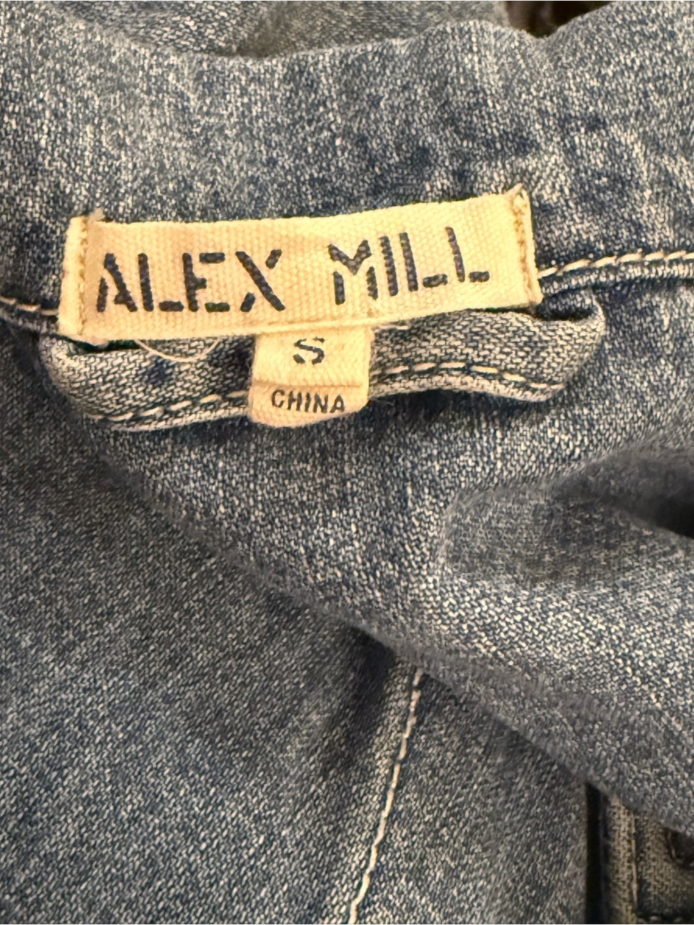 Alex Mill Standard Short Sleeve Denim Jumpsuit Coveralls Flight Suit Small - Picture 10 of 10